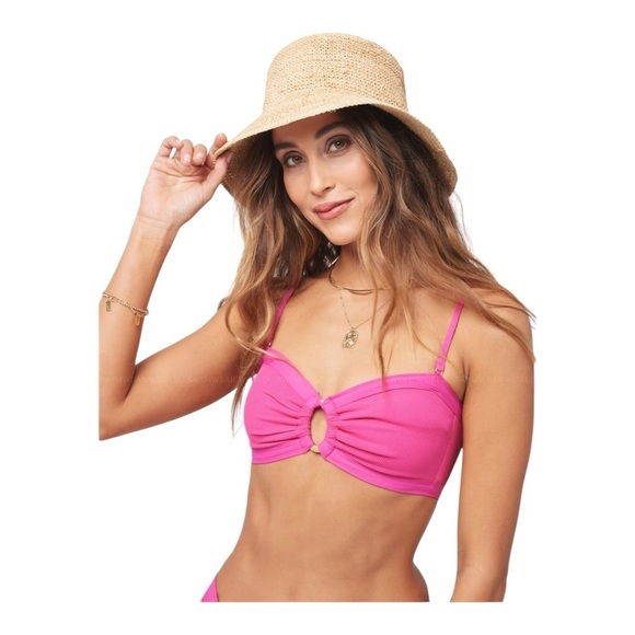 L*Space Ribbed Maya Bikini Top - Bougainvillea NWT - Picture 3 of 7